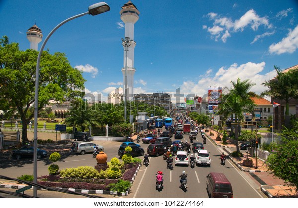 Bandung, West Java / Indonesia - February 28,\
2013: Asia Africa street view in Bandung city, the capital of West\
Java province in\
Indonesia