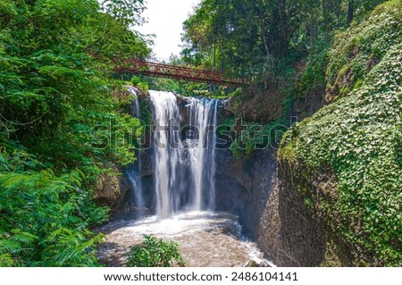 Bandung, West Java, Indonesia - June 8 2024 - Photo Curug Maribaya Waterfall, Marabaya Waterfall is a target for tourists to relieve fatigue to restore mental stability
Photo by Eko Budi Utomo