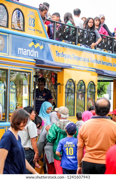 Bandung,
West Java/Indonesia: 07th December 2014: Double Decker Bandros Bus
or Bandung Tour on The Bus, a Sightseeing City Tour Bus for
Tourists in Bandung, West Java, Indonesia,
Asia