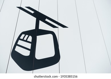 Banff, AB Canada - March 12, 2021: Gondola Cable Car Or Ski Lift Icon Against The White Background