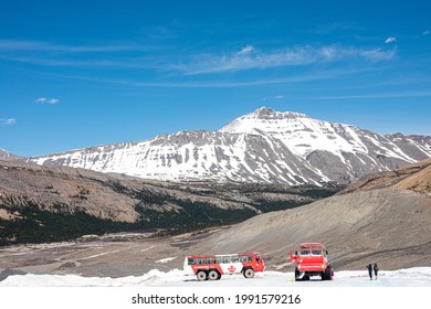 Banff, AB, CANADA - May31,2021:Athabasca Glacier Reopen For 2021 Summer After 2020 Accident.