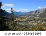 banff , alberta townsite view from Tunnel mtn