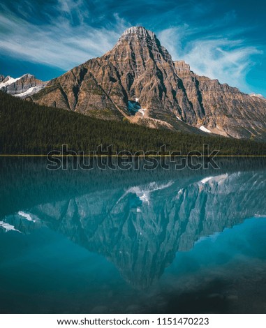 Image, Stock Photo Bow Lake Panorama at the Icefield Parkway in Banff National Park