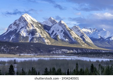 Banff National Park Boundary At North Saskatchewan River Valley