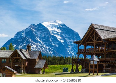 Banff/Alberta/Canada - Jun 18 2018: Partial View Mountain Lake Louise Ski Resort