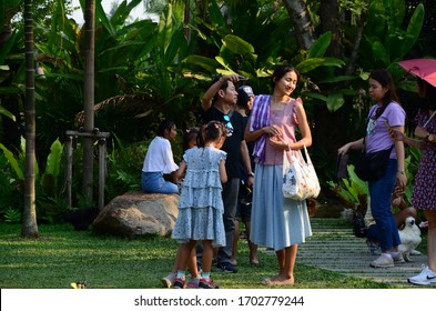 Bang Kaeo Fa, Nakhon Chai Si District, Nakhon Pathom / Thailand - 03 23 2020: People enjoying the day outdoor at Dubua  - a tourist attraction with huge garden and animals for kids to have fun with - Shutterstock ID 1702779244