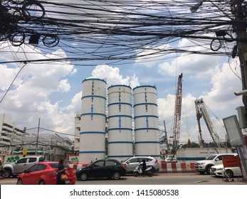 Bang Kapi In Bangkok. Thailand. 1-6-2019. Construction Of The Orange Line Train