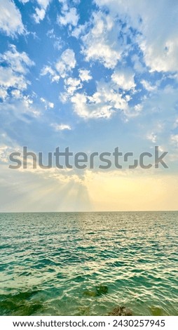 Bang sean beach with blue sky and sunlight