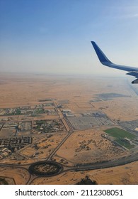 Bangalore To Dubai Aerial View Near Dubai Airport