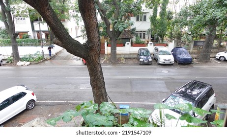 Bangalore, India 14th August 2022: View Of Rain Drops From Window During The Monsoon Season. Heavy Rains Strikes Major Cities Like Mumbai, Delhi, Chennai, Bangalore. City View In Rainy Day