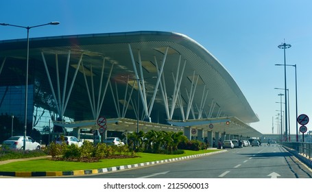 Bangalore India 24 July 2020 Modern Architecture Of An Airport Building