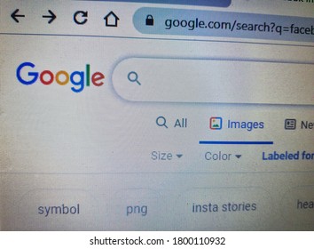 Bangalore, India - August, 21, 2020: The Image Search Page Of Google, Blank Search Box On A Laptop.