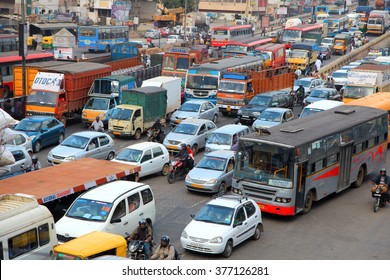 BANGALORE, INDIA - Dec 14: Bangalore city is one of the most dense traffic cities in India, With one vehicle per every two individuals, on December 14, 2015. 