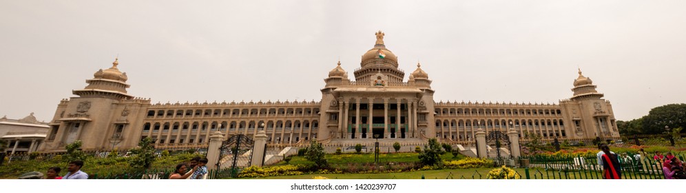 Bangalore India - June 3, 2019 : Panoramic View Of Vidhana Soudha At Bengaluru