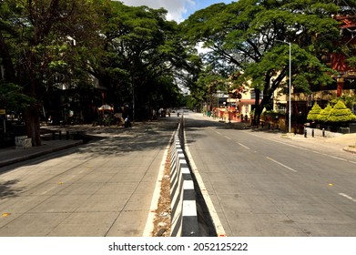 Bangalore, Karnataka, India - June 01 2021: Empty Streets During The Nationwide Lockdown Bangalore.