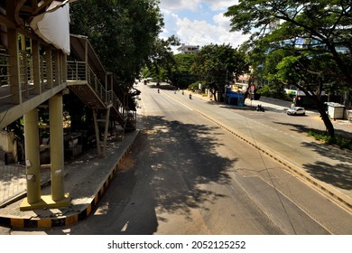 Bangalore, Karnataka, India - June 01 2021: Empty Streets In Bangalore During The Nationwide Lockdown In Bangalore.