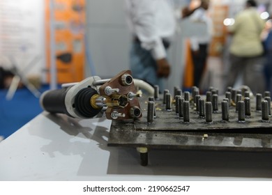 Bangalore, Karnataka, India- June 17 2022: Stud Welding Machine And Work Present