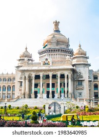 Bangalore - October 8th 2019 : The Vidhana Soudha In Bangalore, India, Is The Seat Of The Bicameral State Legislature Of Karnataka.