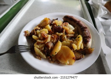 bangers and mash (sausage and potatoes) in Germany