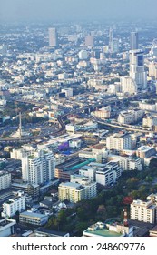 Bangkok Aerial City View At Sunset, Thailand