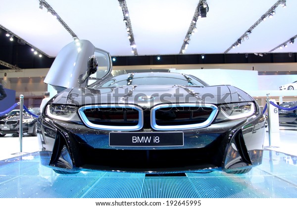Bangkok - April 2 : BMW series I8 innovation car\
- in display at 35th Bangkok International  Motor Show 2014 on\
April 2,2014 in Bangkok\
Thailand