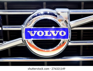 Bangkok - April 2 :logo of Volvo on bumper - in display at The 36th Bangkok international Motor Show 2015 on April 2, 2015 in Bangkok Thailand
