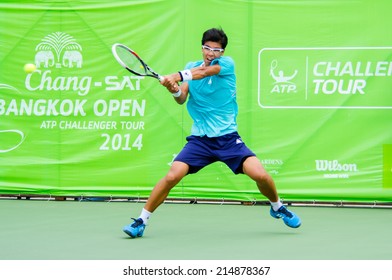 BANGKOK - AUGUST 31 : Hyeon Chung Of Republic Of Korea In Chang-Sat Bangkok Open 2014 (ATP Challenger Tour) At Rama Gardens Hotel On August 31, 2014 In Bangkok, Thailand.