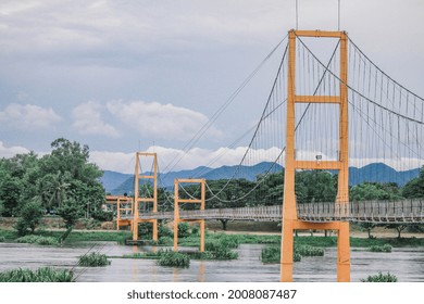 Bangkok Bicentennial Bridge, A Wooden Deck Running About 400 Metres Across The Ping River