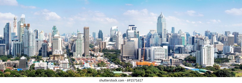Bangkok city buildings cityscape, high buildings panorama downtown of Bangkok City Thailand