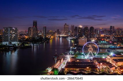 Bangkok City Chao Phraya River Landmark