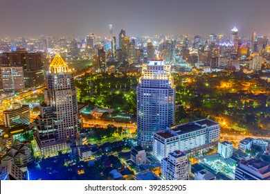 Bangkok City At Colorful Nightlife, This Is A Largest City In Southeast Asia And This Is Shopping Center.