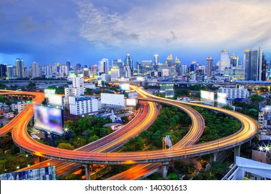 Bangkok City Day View With Main Traffic