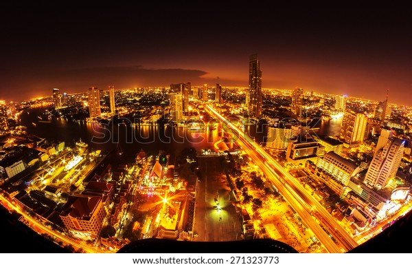 Bangkok City Night Time Hotel Resident Stock Photo Edit Now - 