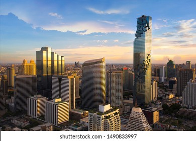 Bangkok Cityscape, Business district with high building at dusk (Bangkok, Thailand) - Shutterstock ID 1490833997