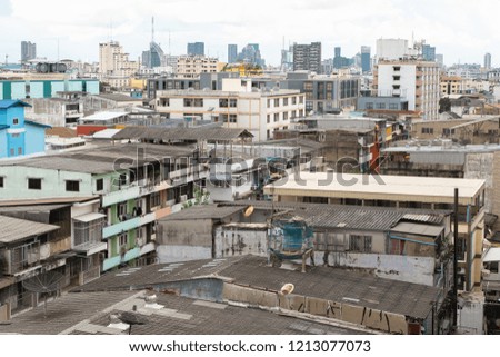 Bangkok cityscape of different office building and residence houses