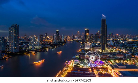 Bangkok cityscape. Bangkok sunrise in the business district. at twilight