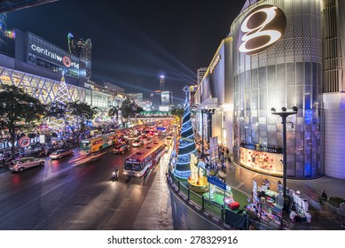 BANGKOK - December 26: Cityscape of Ratchaprosong Junction in front Central World. center of Economic in Bangkok., Thailand on December 26, 2014.