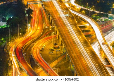 Bangkok Expressway And Highway Top View, Thailand