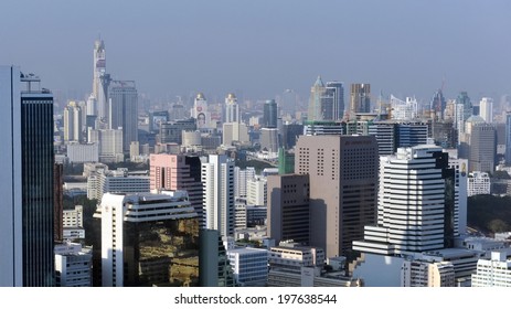BANGKOK - FEB 6: A view of Bangkok's modern skyline on Feb 6, 2013 in Bangkok, Thailand. The Thai capital is developing rapidly with a population of 8.3m and an economy worth 29% of the country's GDP.