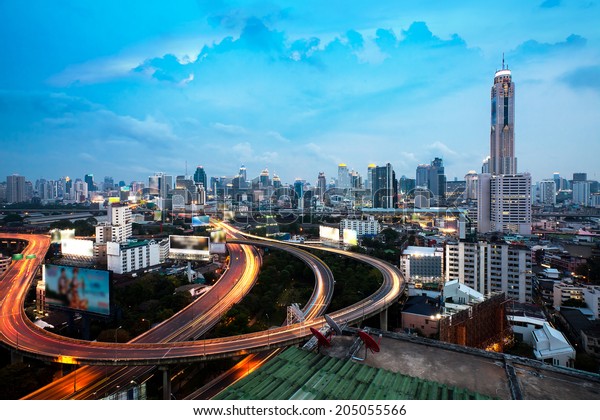 Bangkok Highway Dusk Skyline Thailand Stock Photo 205055566 | Shutterstock