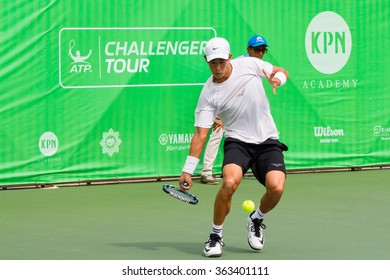 BANGKOK - JANUARY 16 :Jason Jung Of Taiwan In KPN Bangkok II Open ATP Challenger Tour 2016 At Rama Gardens Hotel On January 16, 2016 In Bangkok, Thailand.