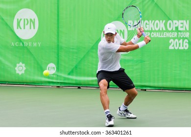 BANGKOK - JANUARY 16 :Jason Jung Of Taiwan In KPN Bangkok II Open ATP Challenger Tour 2016 At Rama Gardens Hotel On January 16, 2016 In Bangkok, Thailand.