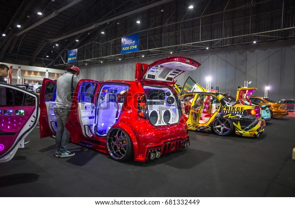 BANGKOK\
- JULY 5 : Modified car show show at Bangkok International Auto\
Salon 2017, the largest and most magnificent Modified Car and\
automobile accessories show in Bangkok,\
Thailand.