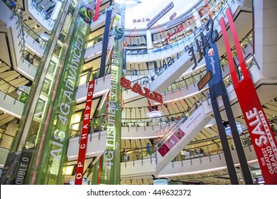 BANGKOK - JULY 9 2016: People are shopping at Central World on July 9, 2016 in Bangkok. It is a shopping plaza and complex which is the sixth largest shopping complex in the world.