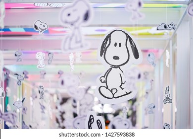 Bangkok - June 15, 2019 : Famous Character Mascots From Peanuts Movies Snoopy.