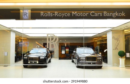 BANGKOK - JUNE 6 : Rolls-Royce Show Room At Siam Paragon On June 6, 2015, It Is A Renowned British Car Manufacturing Company Founded By Charles Stewart Rolls And Sir Frederick Henry Royce In 1906