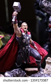 BANGKOK - MARCH 31 :  Closeup THOR  Statue Figure Model on display at The Home on MARCH 31, 2019 in Bangkok, Thailand