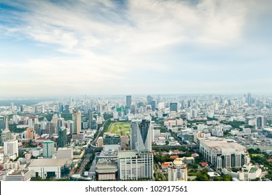 Bangkok Metropolis, Aerial View Over The Biggest City In Thailand