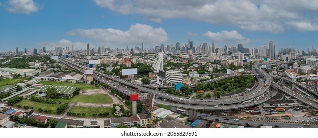 Bangkok metropolis with main traffic high way 