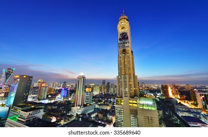 BANGKOK - November 1: View of Bangkok city and Baiyok Sky hotel on 1  Nov 2015. Baiyoke Sky Hotel, the tallest hotel in Southeast Asia and the third-tallest all-hotel structure in the world